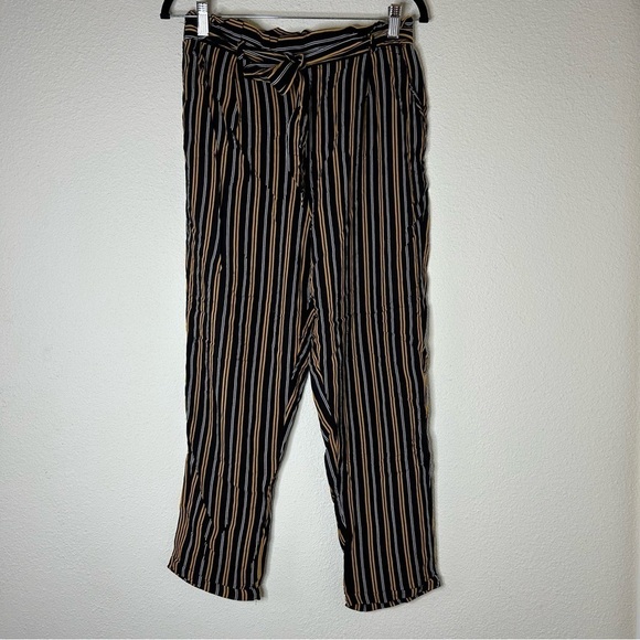 Paper Tee black Mustard Yellow Paper Bag Pant Women Size Large - Picture 1 of 8